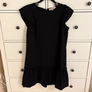 LOFT Black Dress w/ Flutter Sleeves